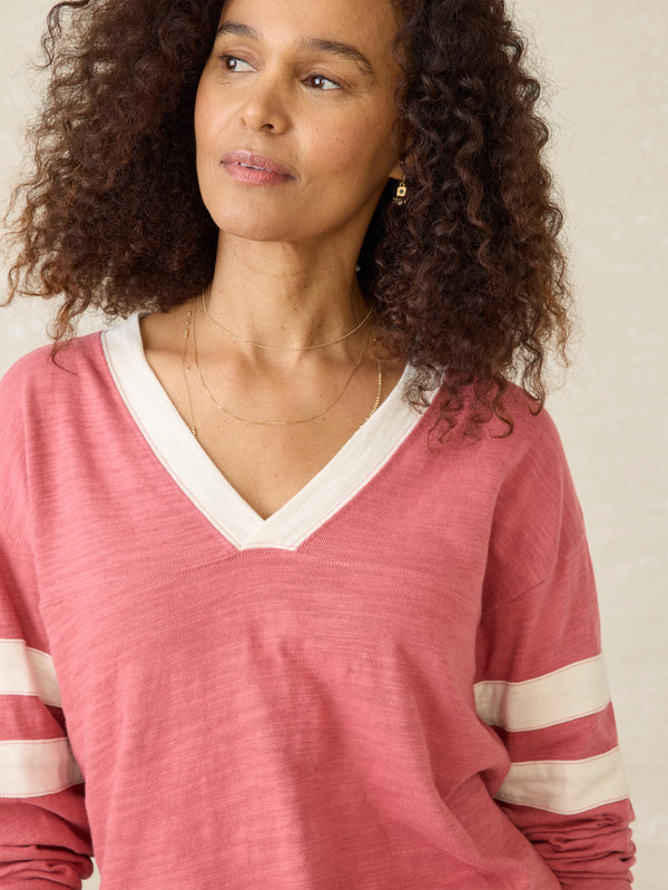 Sunwashed Slub V-Neck