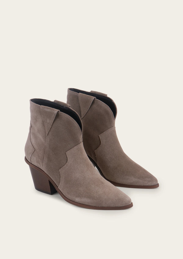 Ares Cowboy Ankle Bootie with Stitching