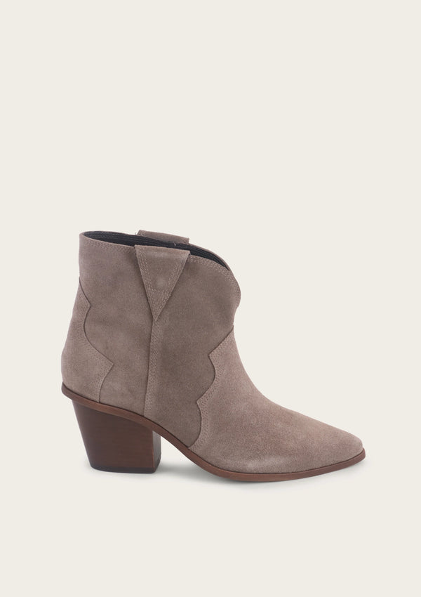 Ares Cowboy Ankle Bootie with Stitching