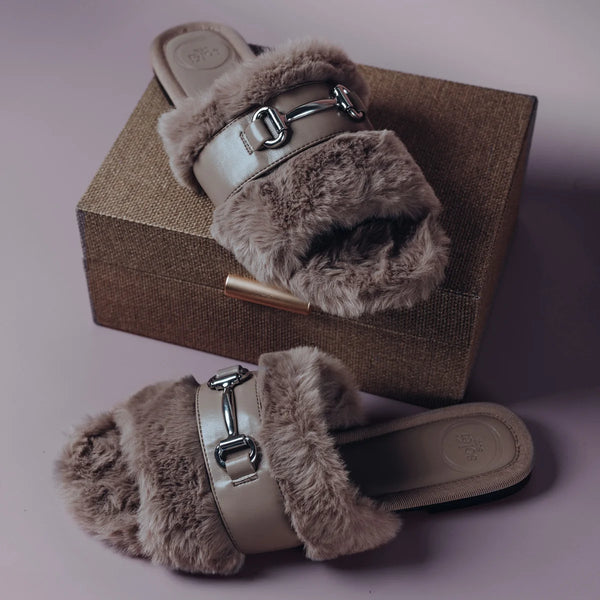 Hanni Belted Fur Clog