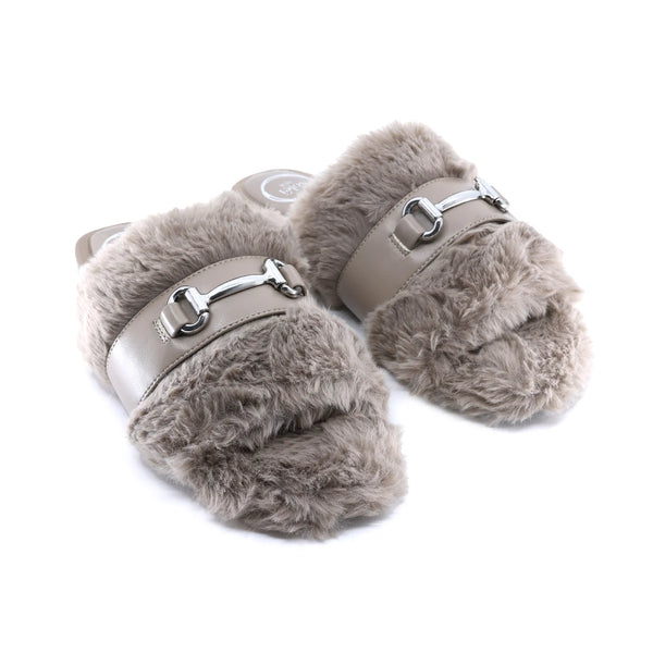 Hanni Belted Fur Clog