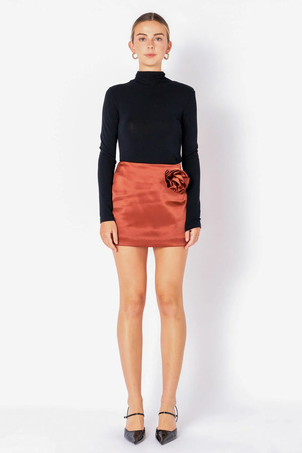 Corsage Trim Mini Skirt