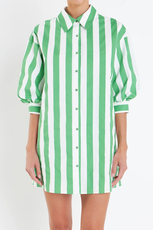 Big Stripe Shirt Dress