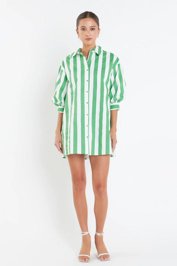 Big Stripe Shirt Dress