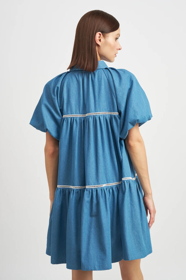 Bubble Sleeve Shirt Dress
