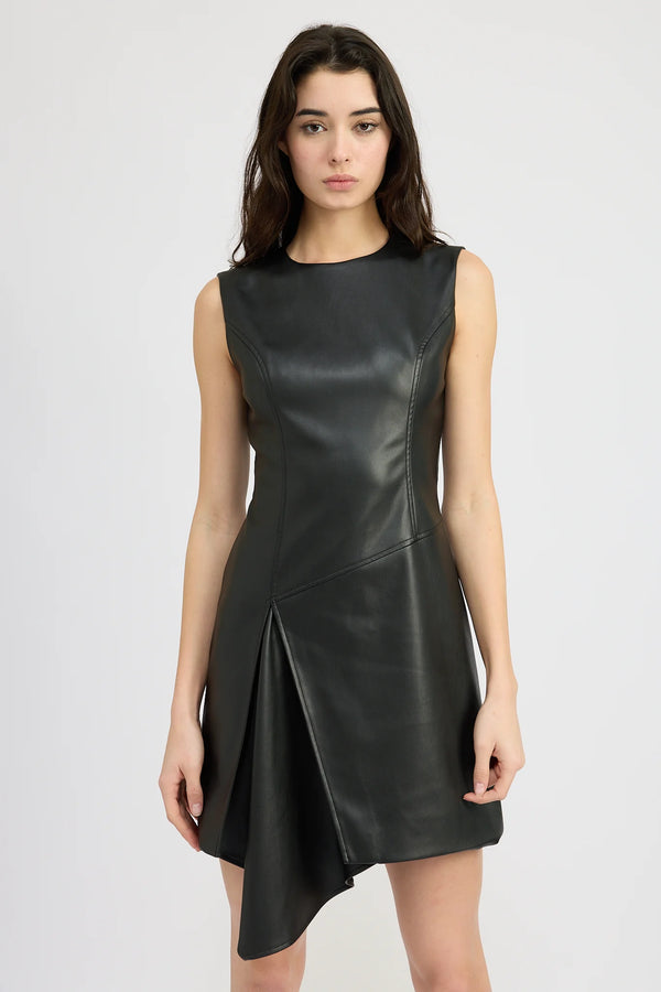 Vegan Leather Mini Dress