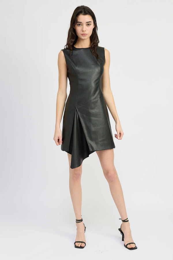 Vegan Leather Mini Dress