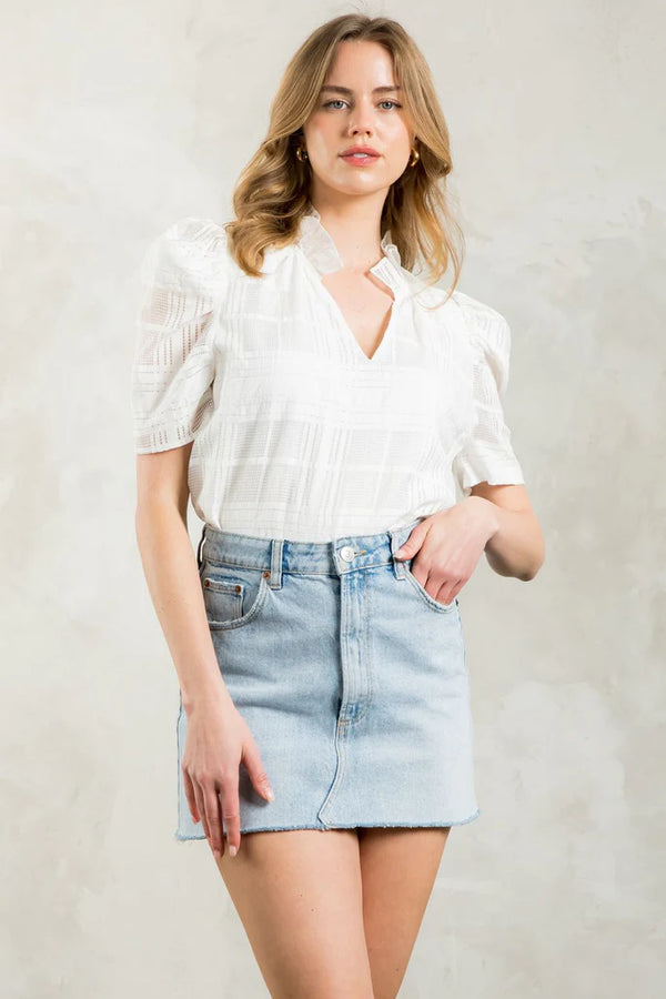 Short Sleeve Textured Top