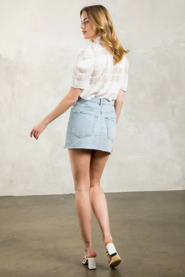 Short Sleeve Textured Top