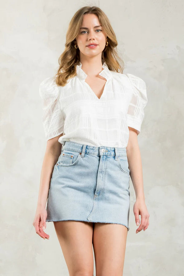 Short Sleeve Textured Top