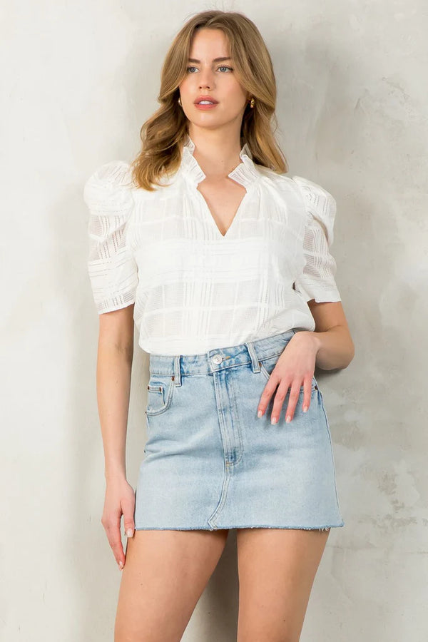 Short Sleeve Textured Top