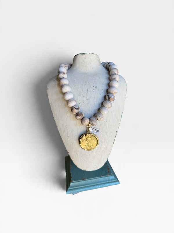 Quartzite Necklace with Medallion