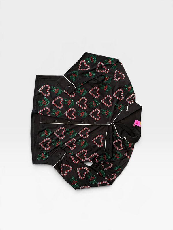 Black Holly & Peppermint Pajama Top