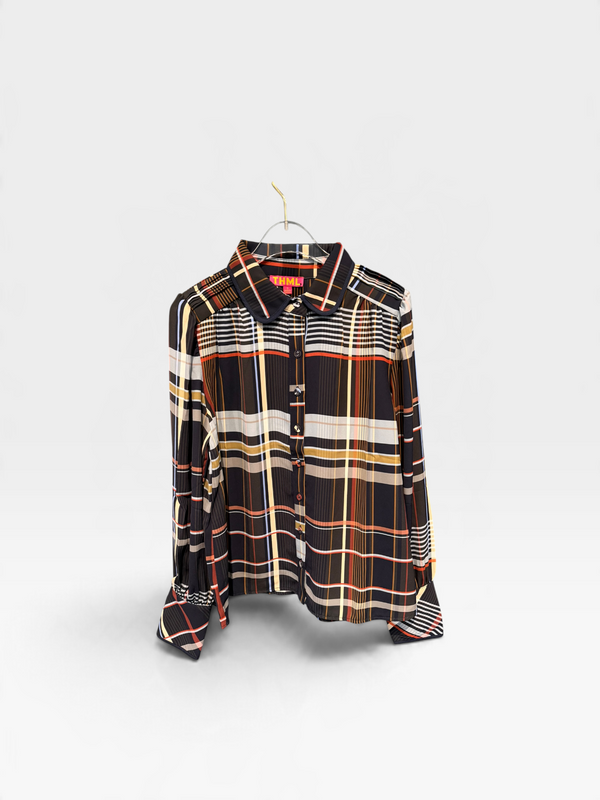 Long Sleeve Multicolored Plaid Button Down
