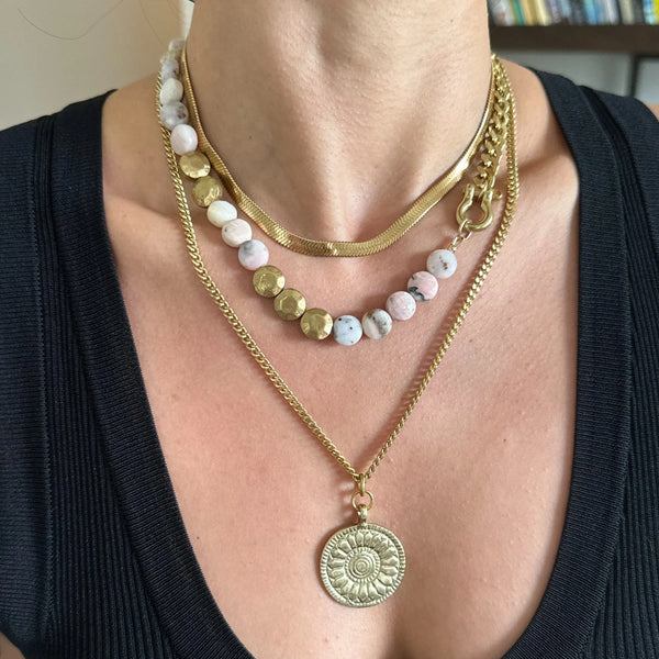 Shackle Single: Pink Opal & Sand Dollar Coin