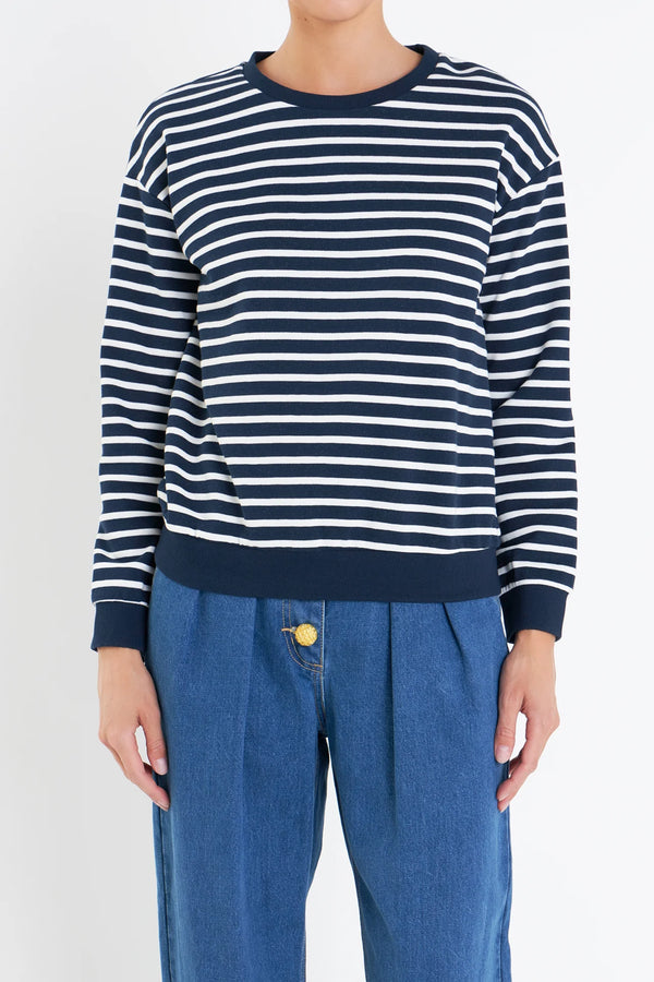 Stripe Drop Shoulder Sweatshirt