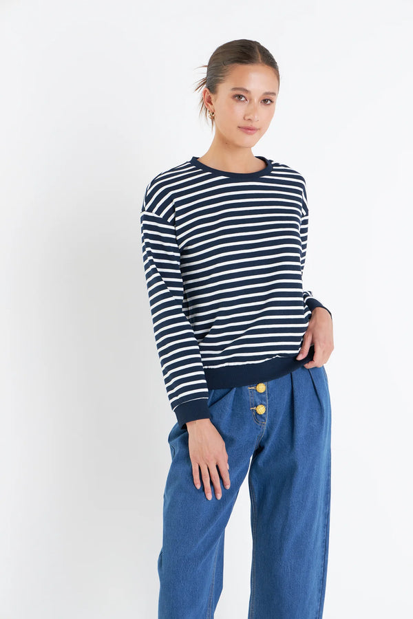 Stripe Drop Shoulder Sweatshirt