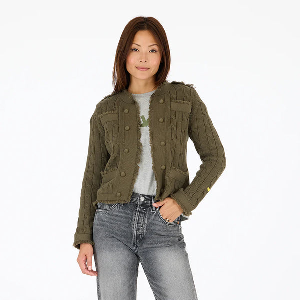 Beau-Lero Fringe Cable Cardigan