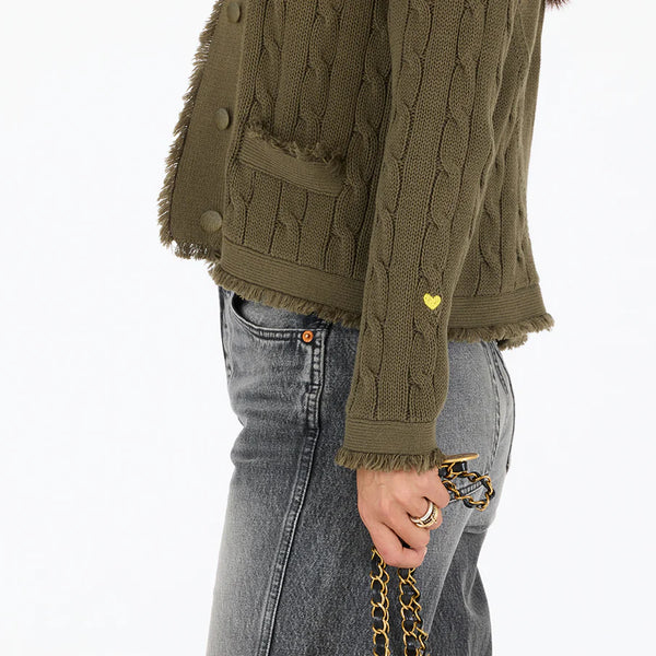 Beau-Lero Fringe Cable Cardigan