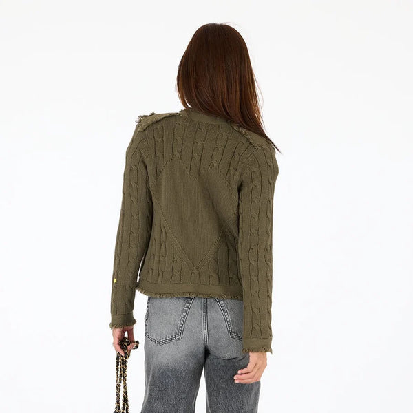 Beau-Lero Fringe Cable Cardigan