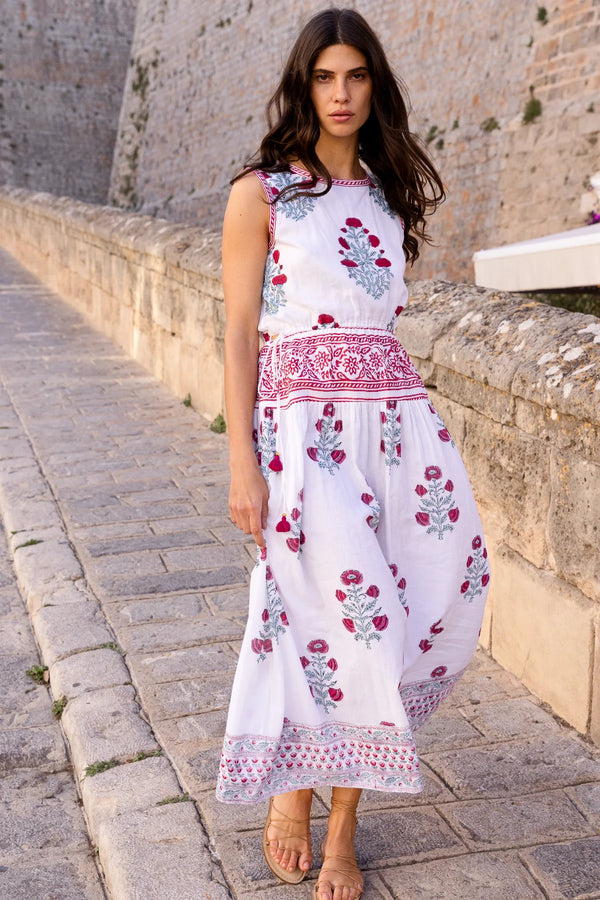 Sleeveless Piped Maxi