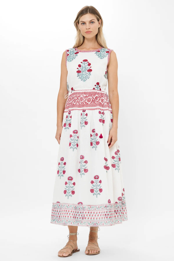 Sleeveless Piped Maxi