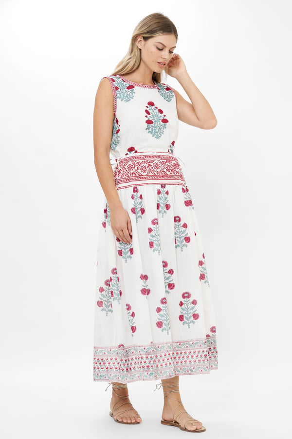 Sleeveless Piped Maxi