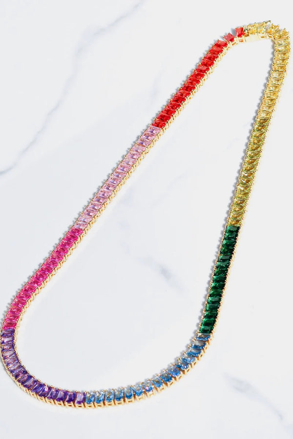 Prismatic Tennis Necklace