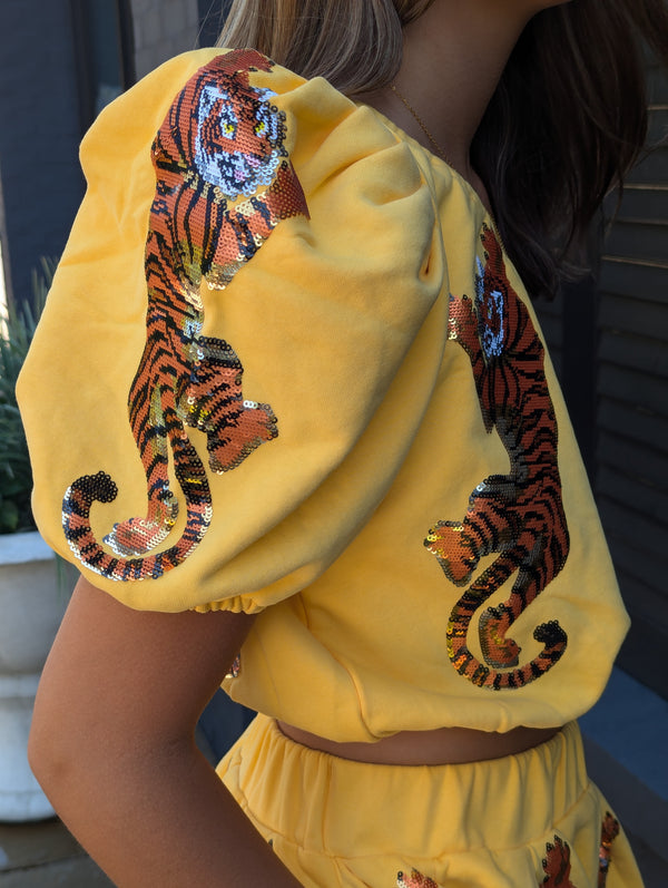 Crawling Tigers One Shoulder Top