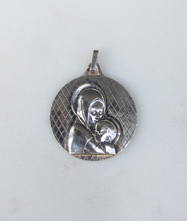 Vintage Silver Madonna & Child Charm