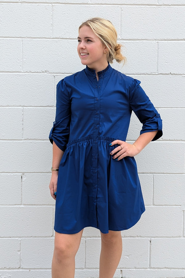 Cammie Ruffle Shirt Dress