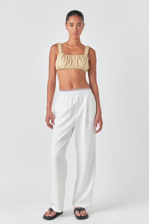 Elastic Trim Wide Pants