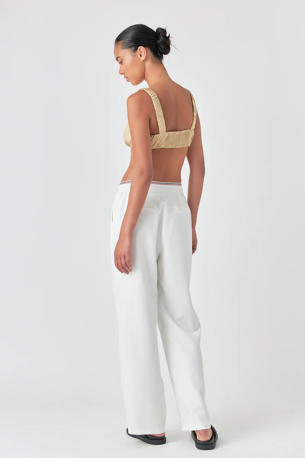 Elastic Trim Wide Pants