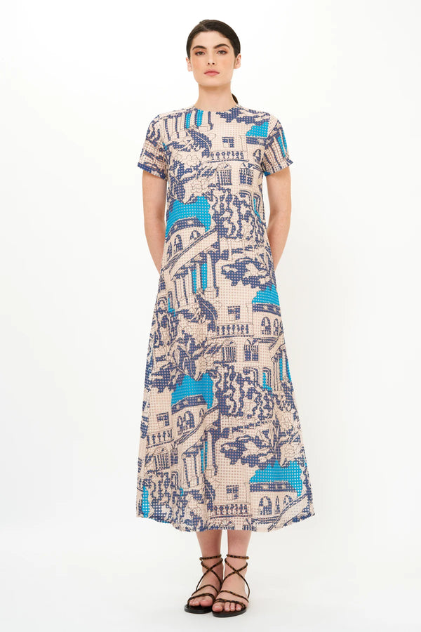 Short Sleeve Shift Maxi Dress