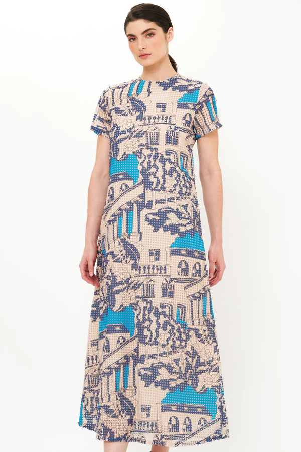 Short Sleeve Shift Maxi Dress