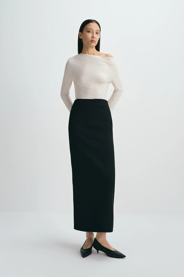 Desy Zip Slit Pencil Skirt