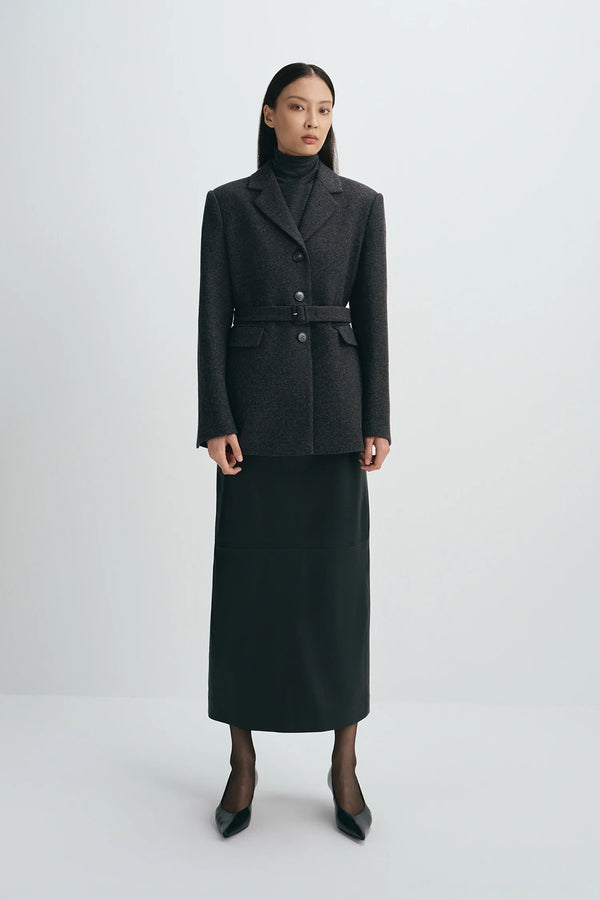 Roan Belted Wool Blazer