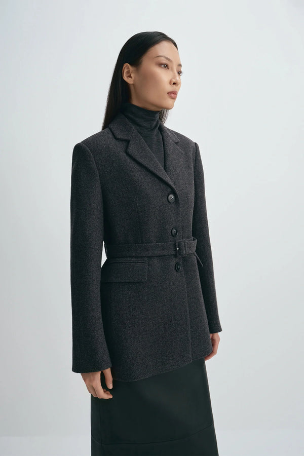 Roan Belted Wool Blazer