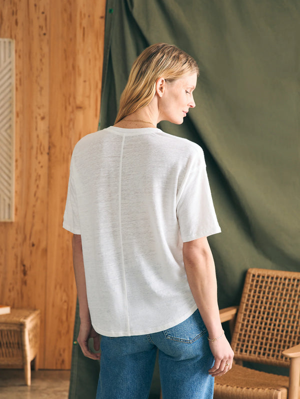 Oceanside Linen V-Neck Tee