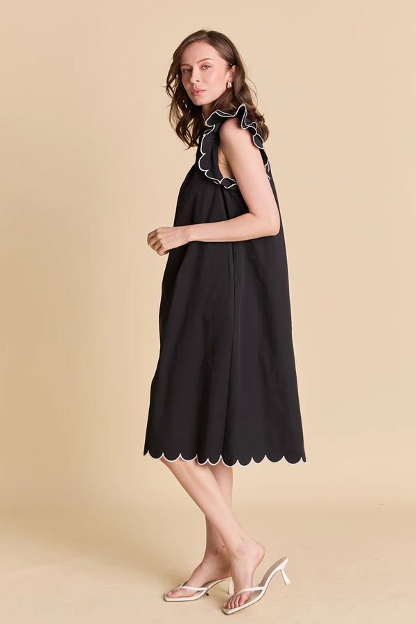 Scallop Midi Dress