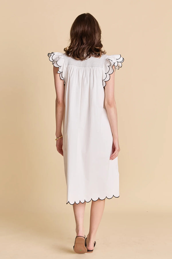 Scallop Midi Dress
