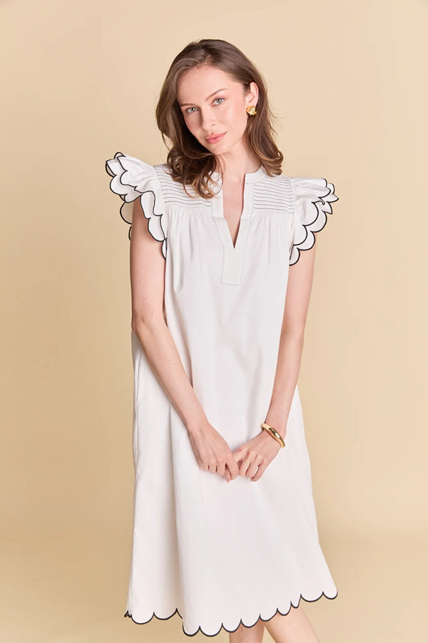 Scallop Midi Dress