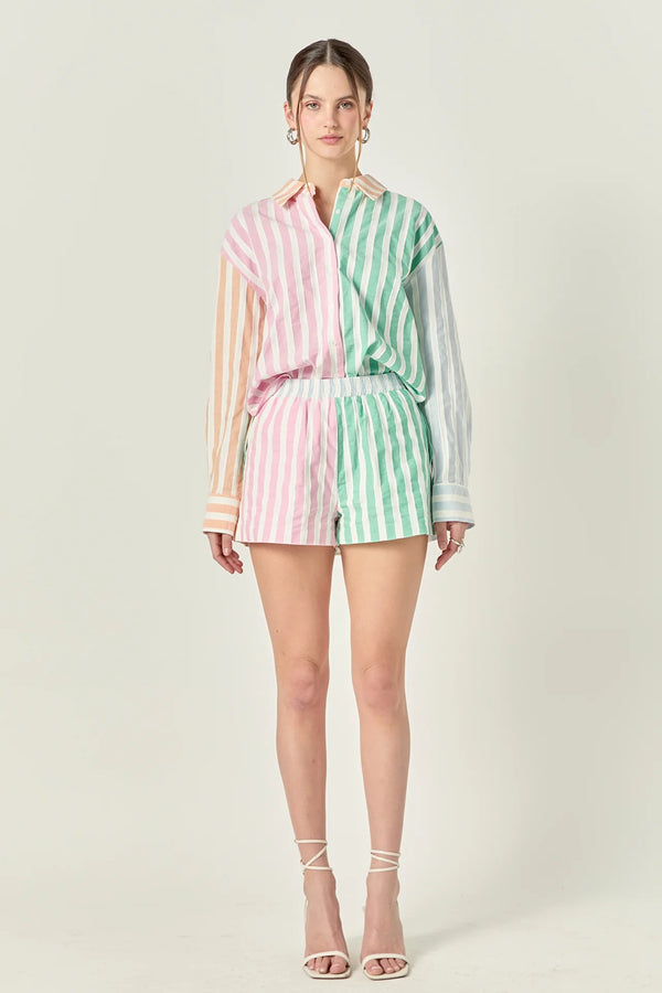 Colorblock Stripe Shorts