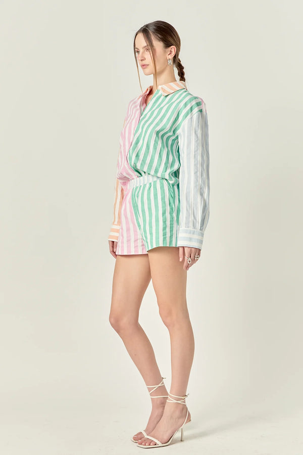 Colorblock Stripe Shorts
