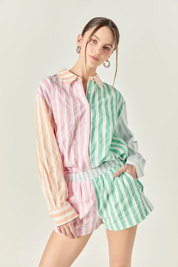 Colorblock Stripe Shorts