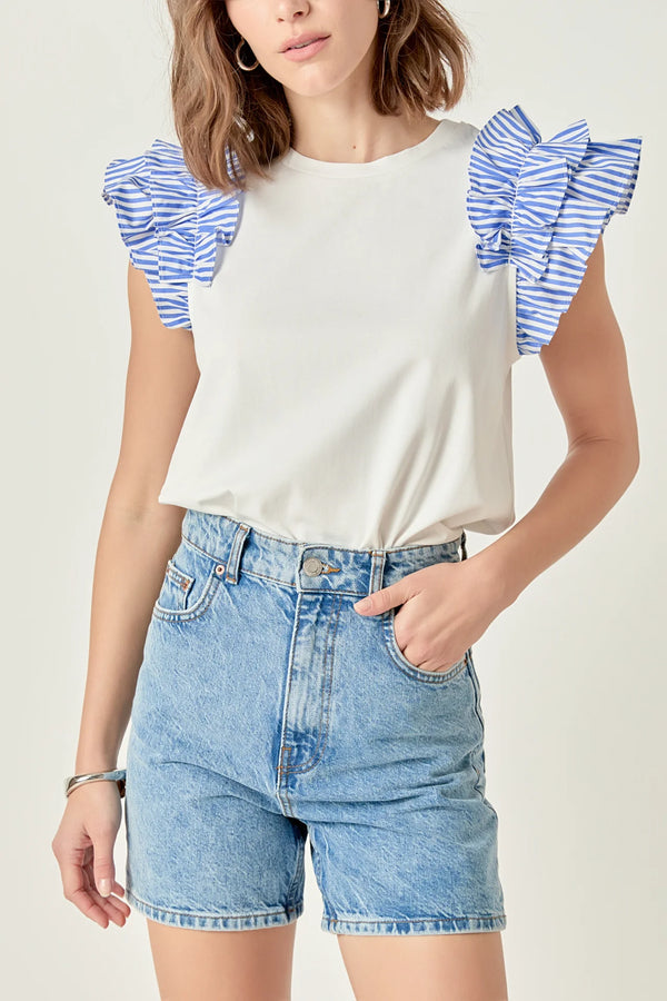 Striped Statement Sleeve Tee