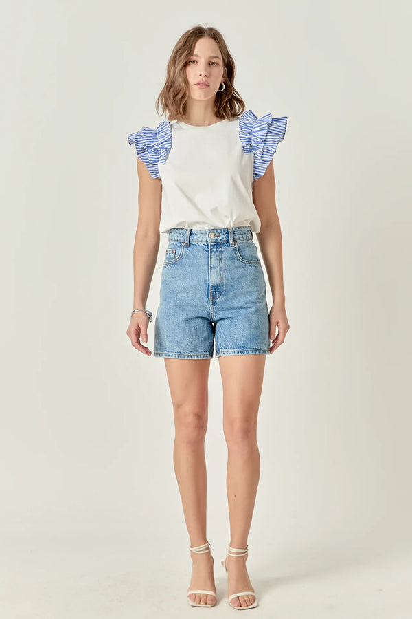 Striped Statement Sleeve Tee