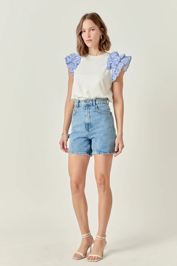 Striped Statement Sleeve Tee