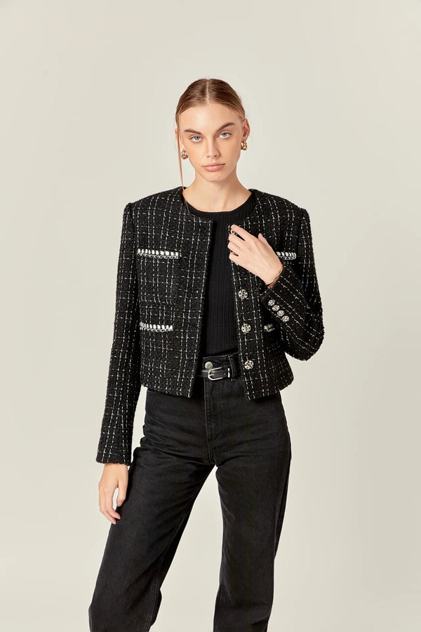 Black and White Tweed Jacket