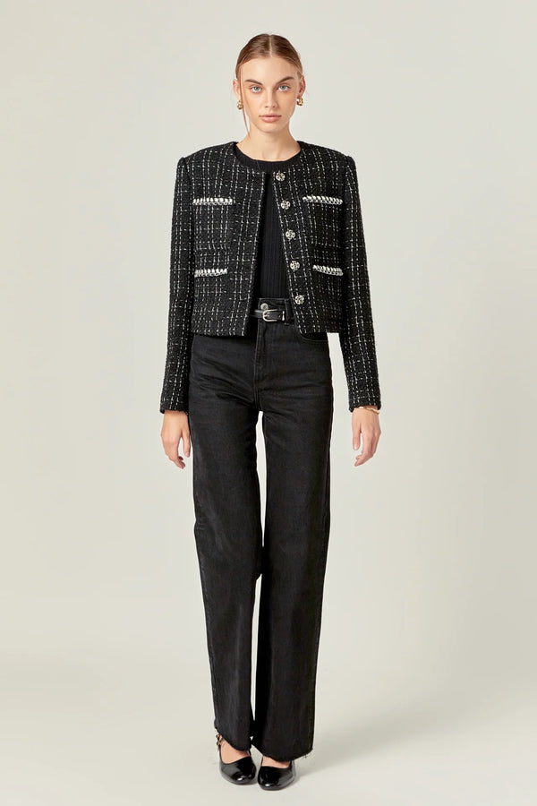 Black and White Tweed Jacket